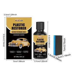 Dimensioni dettagliate del flacone di rinnovatore plastica Homonth 50ml, scatola e spugna
