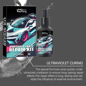 Detailed view of ultraviolet curing feature for Rayhong windshield crack repair liquid kit