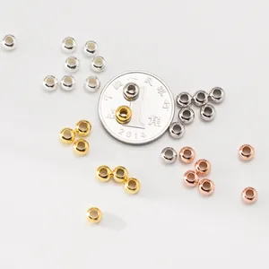 925 sterling silver plated abacus spacer beads for DIY jewelry making projects, size 2-5mm