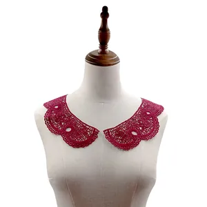 Milk Silk Water Soluble Lace Collar Hollow Embroidery Floral Appliques For DIY Garment Sewing Accessories