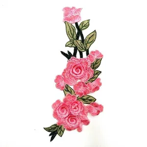 Wateroplosbare Dimensionale Meerlaagse Roos Geborduurde Patch Zware Garengeverfde Bloem Kant Applique DIY Kleding Accessoire Ambacht