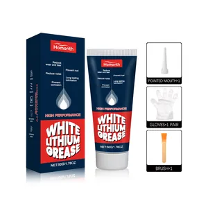 Kit de graisse au lithium blanche polyvalente avec buse, brosse et gants