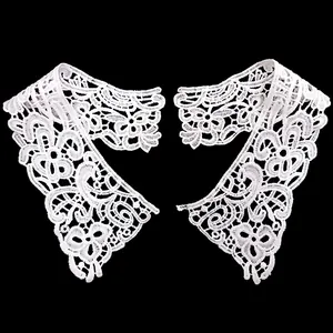 Milk Silk Water Soluble Hollow Out Lace False Collar DIY Embroidery Floral Applique For Women Clothing Sewing Accessories