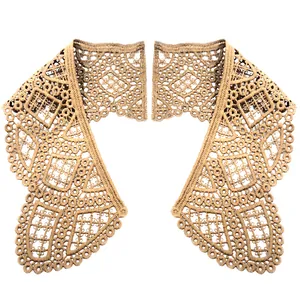 Cuello Falso de Encaje Hidrosoluble Bordado Vintage Adorno Hombro Floral Calado Accesorios Bricolage Ropa Para Mujeres