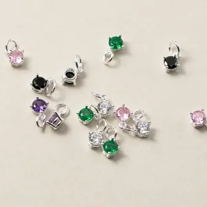 Gekleurde zirkonia hangers in verzilverde zettingen voor creatieve DIY-sieraden maken