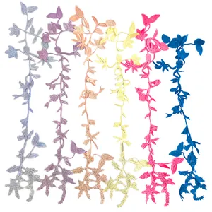 Multicolor 3D water-soluble lace floral embroidery patches for DIY dress accessories