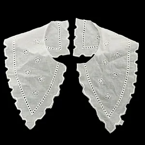 Cotton Embroidery Fake Collar Floral Eyelet Lace Trim For Women Dress DIY Sewing Accessories Clothing Shoulder Appliques