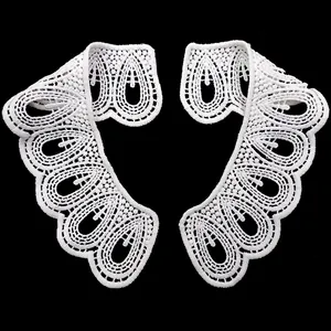 Milk Silk Water Soluble Lace Collar Embroidery Floral Hollow Out Patch DIY Apparel Sewing Decoration Accessory