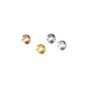 Macro view of 925 sterling silver plated abacus spacer beads in mixed metallic colors.