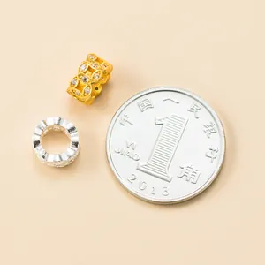 Detaillierte Ansicht von 8mm 925 Sterling Silber Münz-Zwischenperlen für DIY-Schmuck