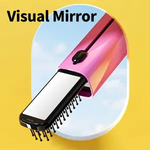 Peigne à air télescopique portable professionnel avec miroir de courtoisie intégré pour voyage