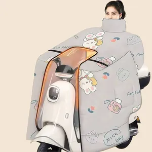 Funda cortavientos integral para scooter con bonitos estampados de conejos de invierno