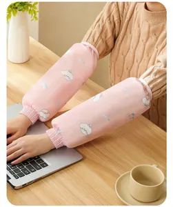 Protège-manches roses imperméables avec motifs de chiens pour le bureau et le ménage