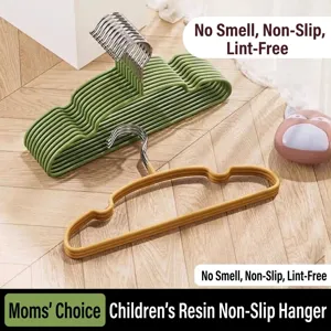Kids Non Slip Resin Iron Hangers Frosted Baby Clothes Hangers With Metal Hook For Nursery Closet Space Saving Storage
