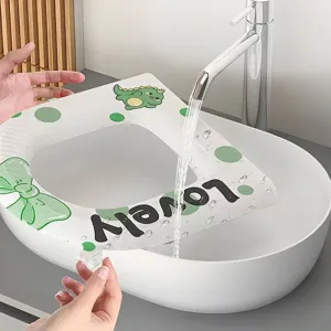 Washable waterproof EVA toilet seat cover with cute cartoon dinosaur pattern and handle