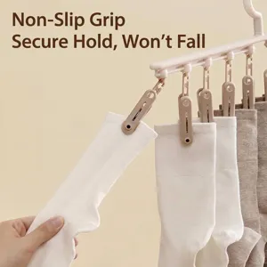 Multi-functional clothes hanger with non-slip sock clips for home laundry drying