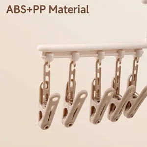 Multi-functional laundry drying rack made of durable ABS and PP material with clips
