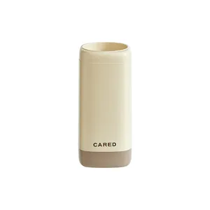 Moderno distributore di bicchieri usa e getta da parete in beige e marrone