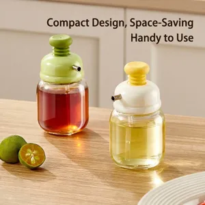 Distributeur d'huile à pression compact avec bec en acier inoxydable pour la cuisine
