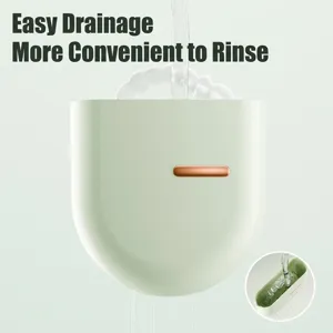 Portable mint green orthodontic retainer box with drainage holes for easy cleaning