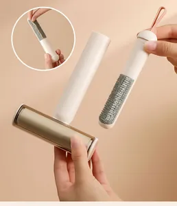 Versatile 3-in-1 multi-functional lint roller and pet hair remover brush for travel