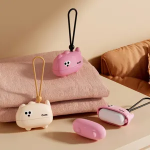 Tragbare Waschbare Fusselrolle Wiederverwendbarer Klebriger Haarentferner Für Kleidung Tierhaarentfernung Cartoon Katze Form ABS Rolle Mit Schlüsselband