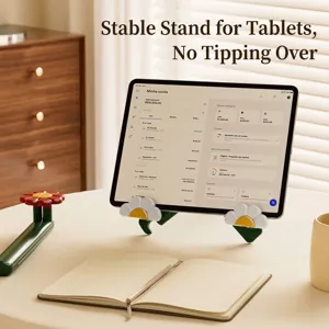 Foldable Reading Rack Tablet Stand Portable ABS Daisy Flower Design Book Holder For Students Kids Home Office Desk Support
