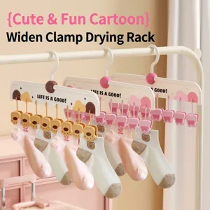 Cartoon Animal Paw Multi-clip Sock Drying Rack Stainless Steel Windproof Clothes Hanger For Socks Underwear Home Dormitory Organization