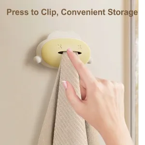 Self-adhesive cloud-shaped towel holder plug for bathroom and kitchen wall storage