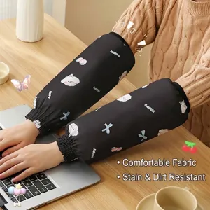 Couvre-manches Imperméables en Polyester Revêtement Protections de Manches Longues Avec Poignets en Tricot Imprimé Chien de Dessin Animé pour Cuisine Nettoyage Maison Bureau