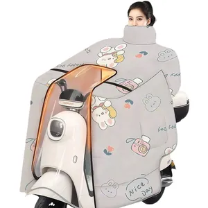 Capa protectora de parabrisas impermeable y gruesa para scooter con dibujos de conejo