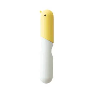 Simpatico fissatore per piumini senza ago a forma di uccello giallo in silicone morbido