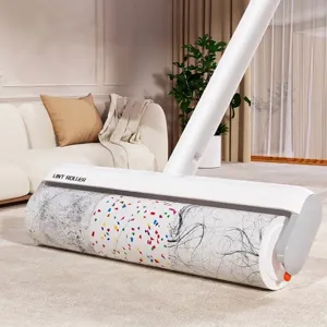 Rouleau antipeluche à long manche pour enlever poils et poussière sur les tapis