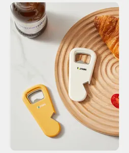 Professional creative magnetic bottle opener fridge magnet shown with breakfast pastries