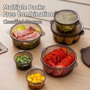 Translucent stackable food storage containers for refrigerator organization