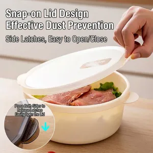 Large refrigerator food storage bowl with sealed lid for fresh kitchen organization
