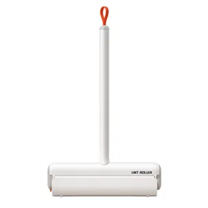 Professional long handle lint roller for home floor hair and dust removal in white