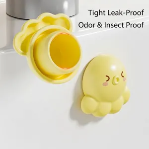 Cute yellow octopus overflow hole plug for bathroom sinks, silicone sealing cover seal.