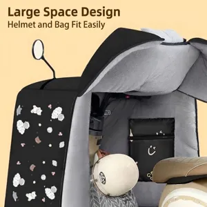 Couverture coupe-vent épaisse en polaire pour scooter avec motif astronaute mignon