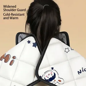 Cape d'épaule imperméable et coupe-vent doublée de polaire pour scooter en hiver