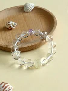 Elegantes Kristallarmband mit Citrin, Amethyst und Lotusblumen-Quarzperlen verziert