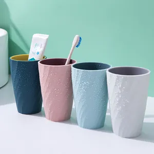 Modern Minimalist PP TPR Mouthwash Cup Large Capacity Spiral Texture Toothbrush Cup For Home Bathroom Dormitory Rinse Cup