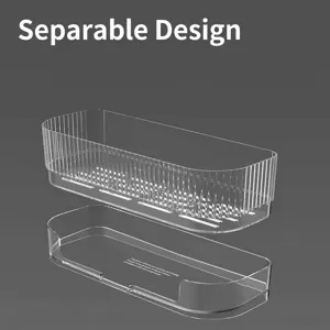 Transparent kitchen sink caddy with detachable drainage tray for sponges and rags
