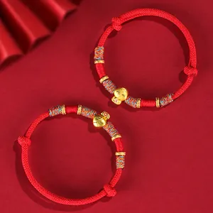Bracelet Année Du Serpent 2025 Zodiaque Fait à La Main Cordon Rouge Bracelet Alliage Serpent Chance Fortune Bijoux Ethniques Femme