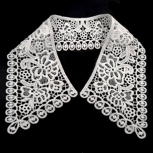 Women Water Soluble Lace Hollow Embroidery Fake Collar Milk Silk Embroidered Doll Collar Clothing Accessories For DIY Decoration