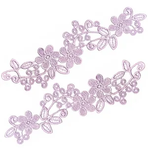 Appliques de Fleurs en Dentelle Brodée Hydrosoluble Florale Symétrique Patchs Ajourés 3D pour Vêtements Lingerie Couture Bricolage