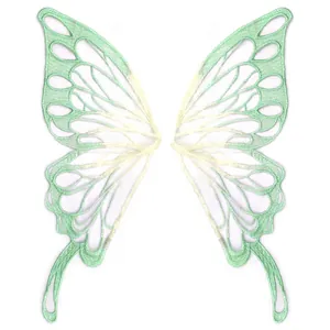 Detailed view of light green lace embroidered butterfly appliqué for DIY clothing.