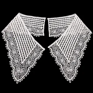 Floral Lace Fake Collar Milk Silk Embroidery Water Soluble Hollow Out Peter Pan Collar Detachable Clothing Accessories