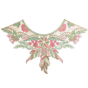 Blumen Bestickt Falscher Kragen Wasserlöslich Spitze Applikation Ausschnitt Kragen Blume Aufnäher Für Damen Kleid DIY Nähzubehör