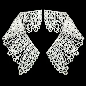 Elegant Embroidered Lace Fake Collar Milk Silk Hollow Out Floral Patch Apparel Sewing Accessories For Women Kids Clothing Decoration